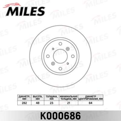 Диск тормозной передний D282мм HONDA CIVIC VI /PRELUDE IV (BB)/ NSX (NA) (TRW DF3113) K000686