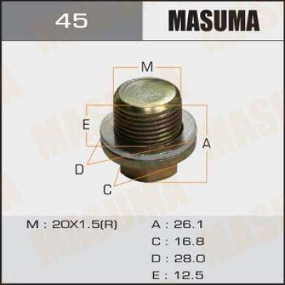 Болт маслосливной MASUMA - арт. Ms.б_45 Honda 20х1.5mm OEM_92800-20000