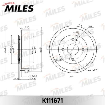 Барабан тормозной HONDA ACCORD 2.0 90-93 220mm Miles. Артикул - K111671