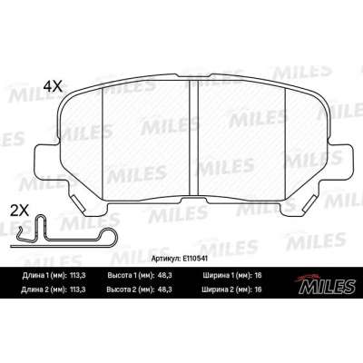 Колодки тормозные HONDA PILOT 08-/ACURA MDX 06- задние SemiMetallic Miles. Артикул - E110541